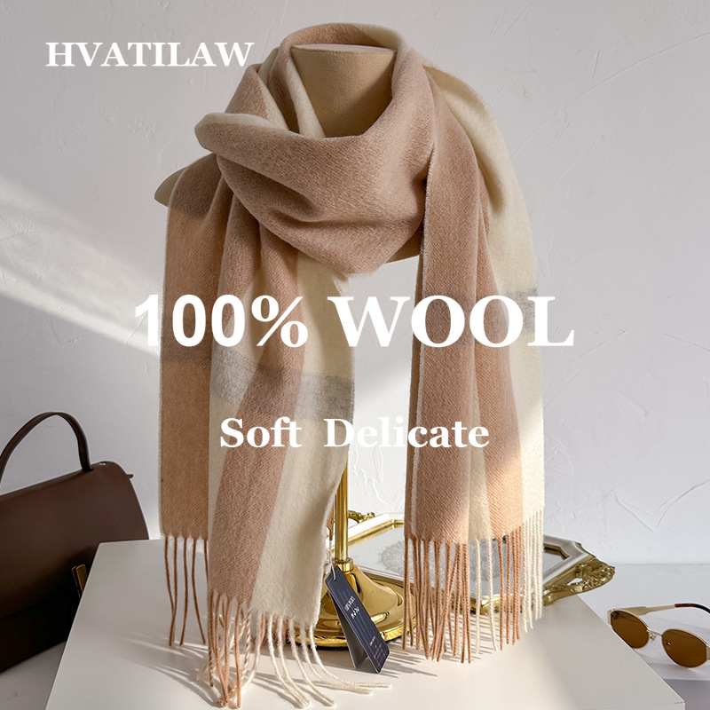 100% Wool Checked Scarf Women  - огляд і ціна Wool Scarf Men
