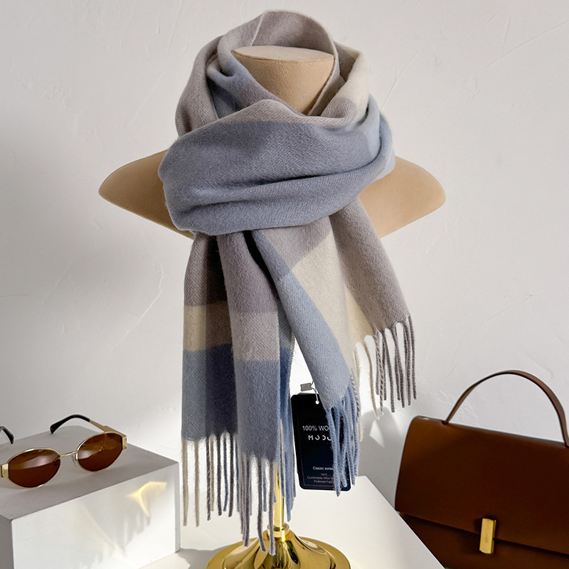 100% Wool Checked Scarf Women  - огляд і ціна Wool Scarf Men