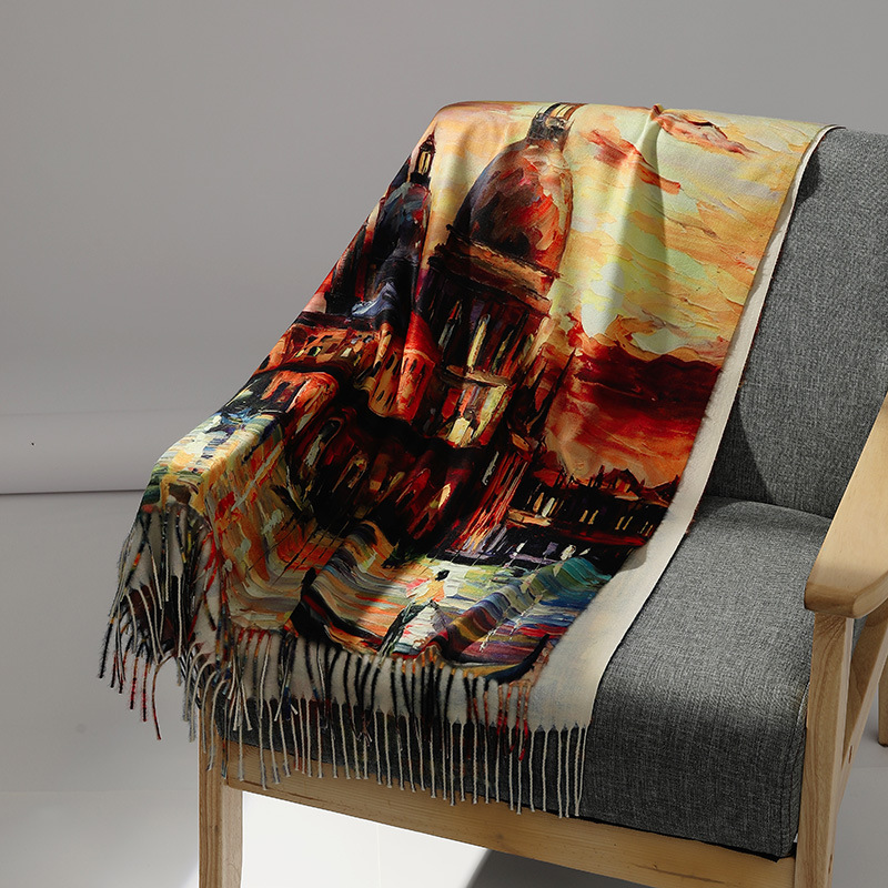 Luxury Brand Oil Painting Cash - огляд і ціна Wool Scarf Men